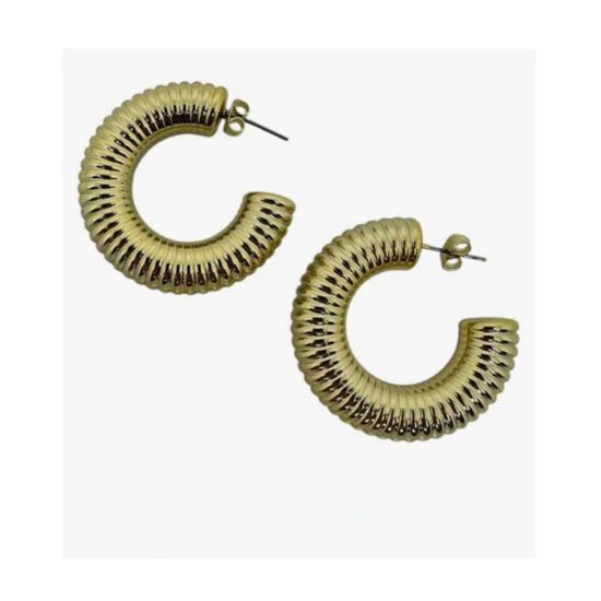 Imagen de Arracadas Chunky Grandes Dorados Circular