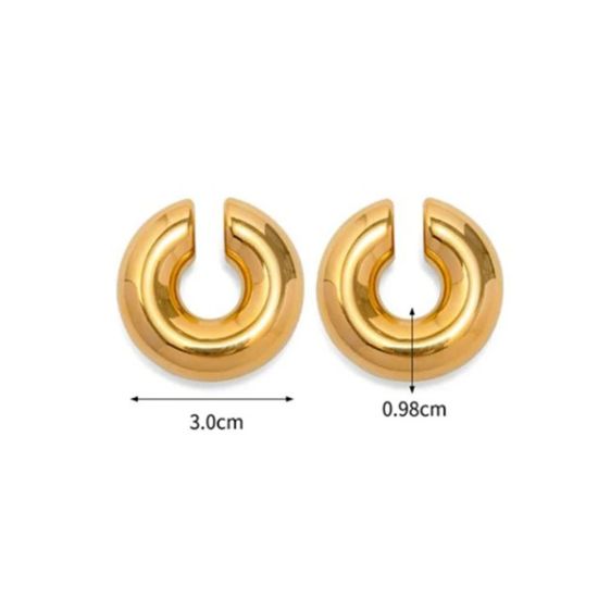 Imagen de Ear Cuff / Brazalete De Oídos Dorado Chunky Mediano Liso