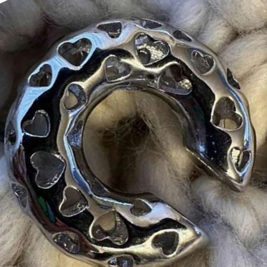 Imagen de Ear Cuff / Brazalete De Oídos Plata Chunky Mediano Corazón 