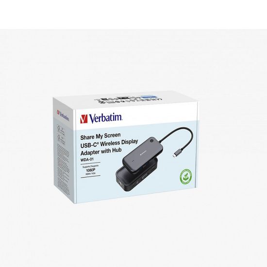 Imagen de Share My Screem Adaptador pantalla inalámbrico. USB-C™ 1080p WDA-0- para HDMI o VGA. Hub integrado con 2 puertos USB-A y ranuras SD/microSD (incluye cable USB-C™ de 10 cm)