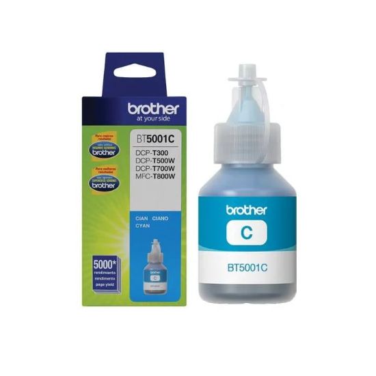 Imagen de Botella de tinta BROTHER Cian 5000 páginas Inyección de tinta AZUL IMPRESION IMPRESORA BT5001C CASA
