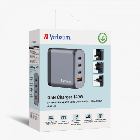 Imagen de Cargador de Pared Verbatim GaN 140 W 4 puertos 32203