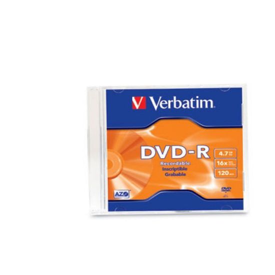Imagen de DVD-R 16X 4.7GB  Single Slim Case Varbatim 95093