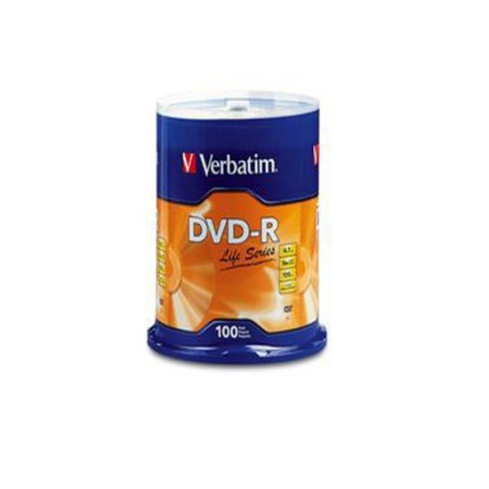 Imagen de Campana de 100 DVD-R 16X 4.7GB Virgenes LIFE SERIES Verbatim 97177