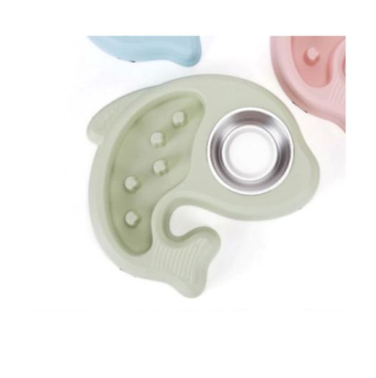 Imagen de Plato Para Mascotas En Forma de Pez Color Verde