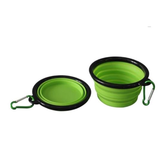 Imagen de Plato de Silicon Portátil para Mascotas Verde