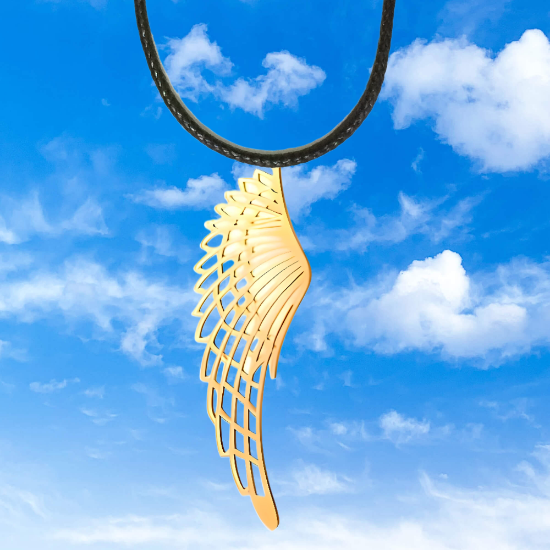Imagen de  1 Hermoso Dije Alas de Angel Acero Inoxidable. C.Oro  Alta Durabilidad 55x25mm-LOPI/$