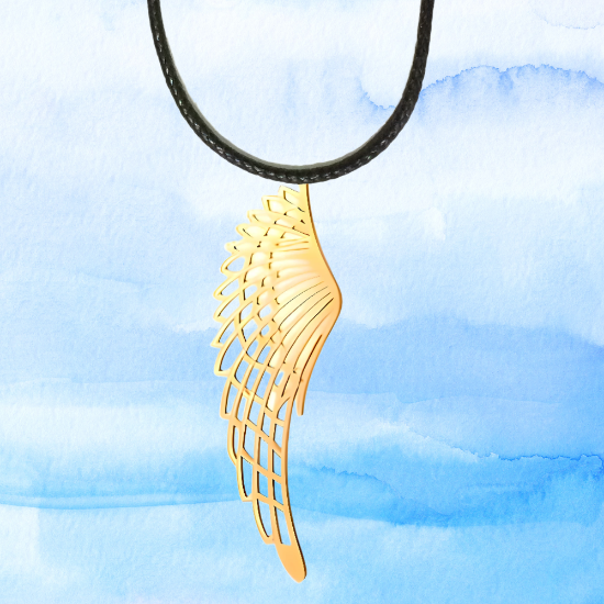 Imagen de  1 Hermoso Dije Alas de Angel Acero Inoxidable. C.Oro  Alta Durabilidad 55x25mm-LOPI/$