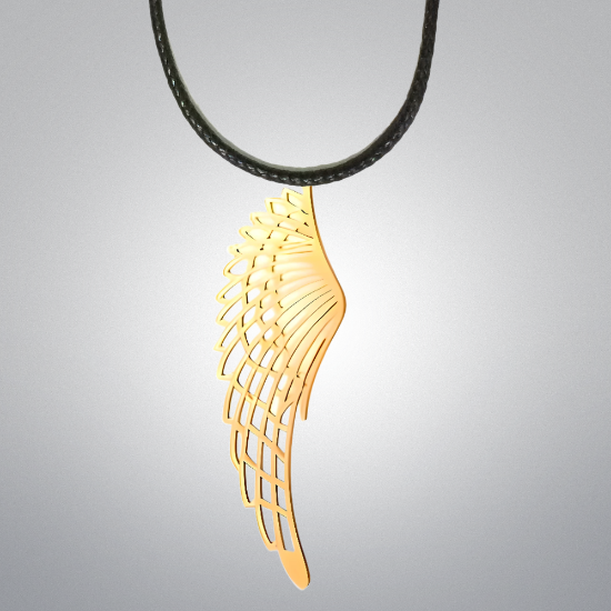 Imagen de  1 Hermoso Dije Alas de Angel Acero Inoxidable. C.Oro  Alta Durabilidad 55x25mm-LOPI/$
