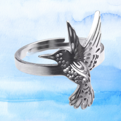 Imagen de  1 Anillo ACERO Hermosisimo Colibrí 