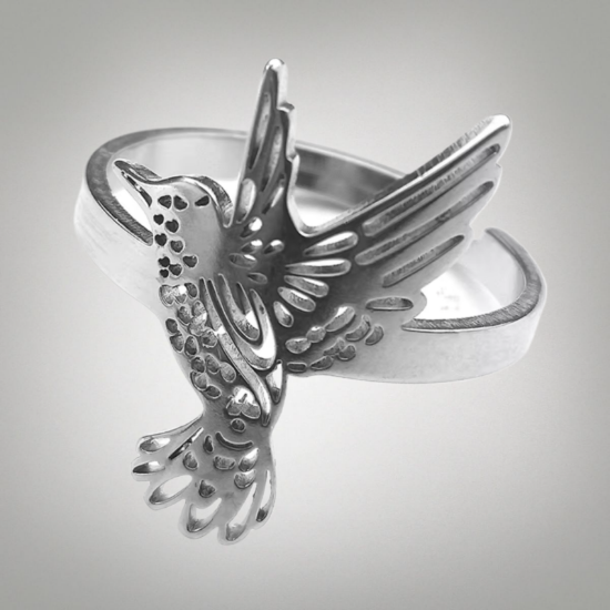 Imagen de  1 Anillo ACERO Hermosisimo Colibrí 