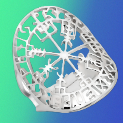Imagen de  1 Anillo ACERO INOX. VIKINGO Brujula y Runas Vikingas  Ajustable 