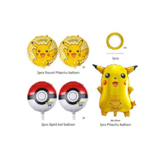 Imagen de Set de globos Metalicos Pokemon Pikachu