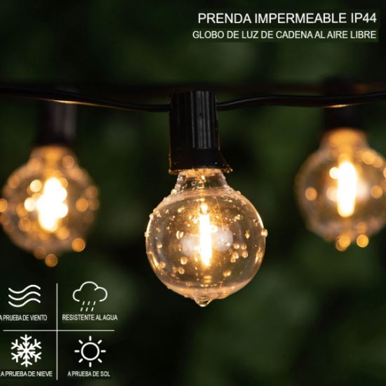 Imagen de Guirnalda tira luces 7.6M exteriores bombilla Led impermeable inastillable cadena decoración Patio