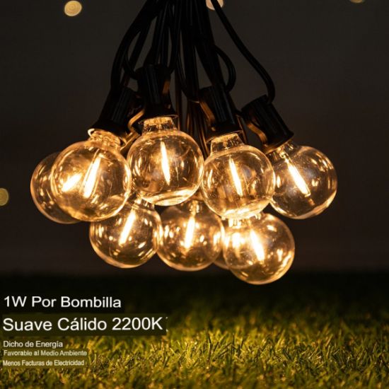 Imagen de Guirnalda tira luces 7.6M exteriores bombilla Led impermeable inastillable cadena decoración Patio