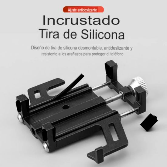 Imagen de Soporte teléfono iphone bicicleta aleación rojo cel navegación GPS metálico moto auto deporte