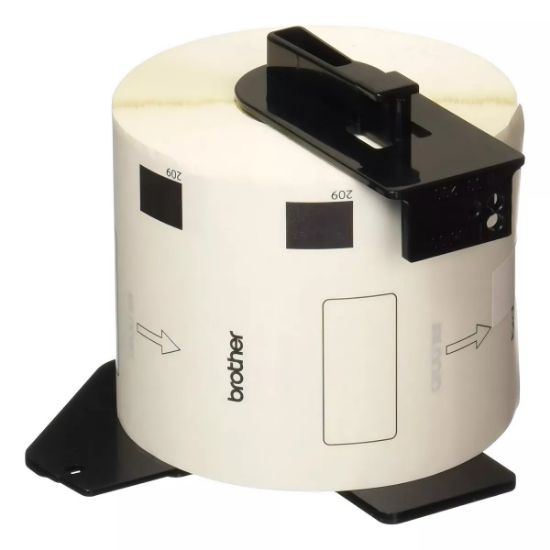 Imagen de Etiqueta blanca papel Brother DK1209 800 etiquetas 28.9mm ancho x 62mm largo Impresión negro QL800