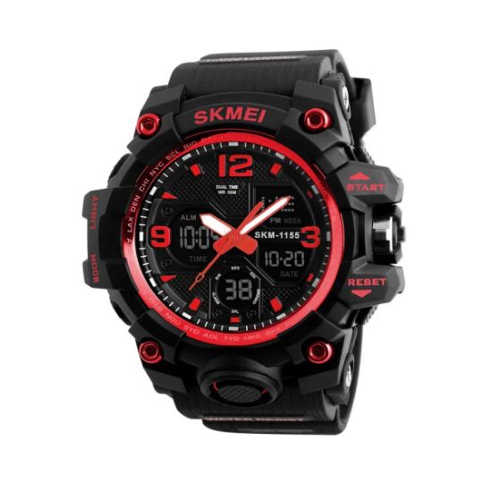 Imagen de Relojes deportivos rojo led hombre mujer cronógrafo Digital pantalla doble hora resistente al agua