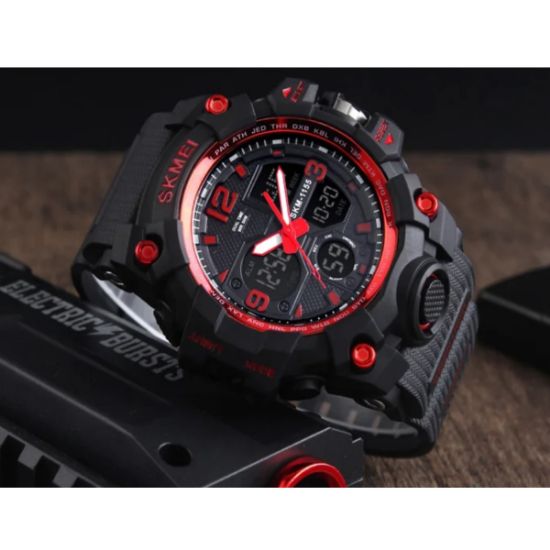 Imagen de Relojes deportivos rojo led hombre mujer cronógrafo Digital pantalla doble hora resistente al agua