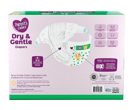 Imagen de Pañales para Bebé Parents Choice + DRY & GENTLE Etapa 5 Unisex 162 Piezas