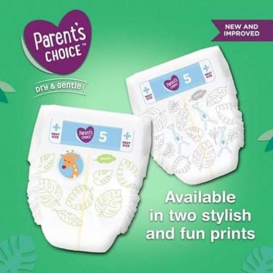 Imagen de Pañales para Bebé Parents Choice + DRY & GENTLE Etapa 5 Unisex 162 Piezas