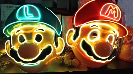 Imagen de MASCARA MARIO BROS LUIGI CON LUZ LED 