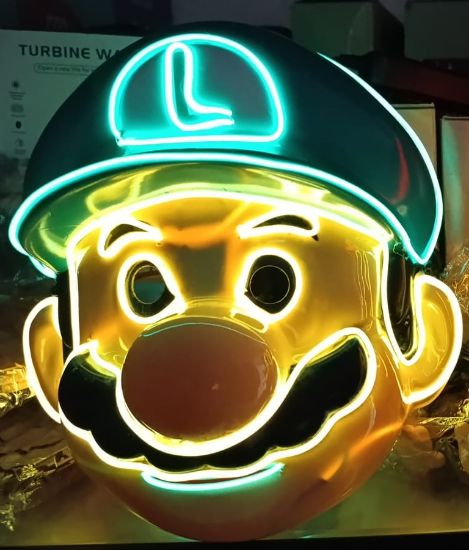 Imagen de MASCARA MARIO BROS LUIGI CON LUZ LED 