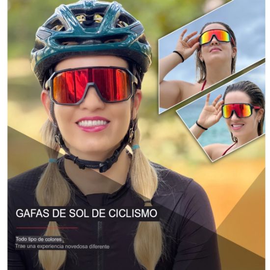 Imagen de Gafas sol ciclismo lentes rojo camping montaña carretera deportes correr UV400 senderismo moto