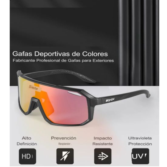 Imagen de Gafas sol ciclismo lentes rojo camping montaña carretera deportes correr UV400 senderismo moto