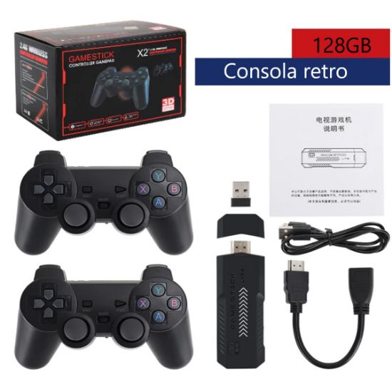Imagen de Consola de videojuegos mando inalámbrico 4K HD N64 PSP PS1 GBA portátil pantalla tv juegos retro