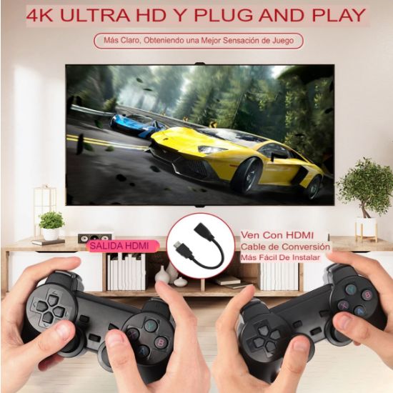 Imagen de Consola de videojuegos mando inalámbrico 4K HD N64 PSP PS1 GBA portátil pantalla tv juegos retro