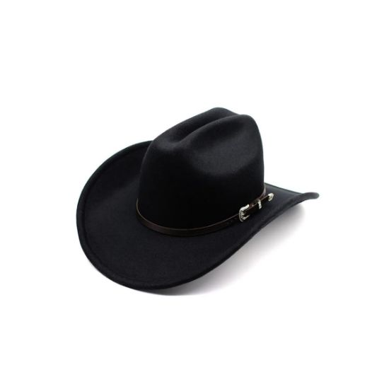 Imagen de Sombrero vaquero texana lana hombre mujer ala ancha gorras caballo deporte negro ropa moda adorno