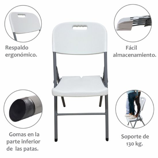 Imagen de 4 Sillas Plegable de Plástico