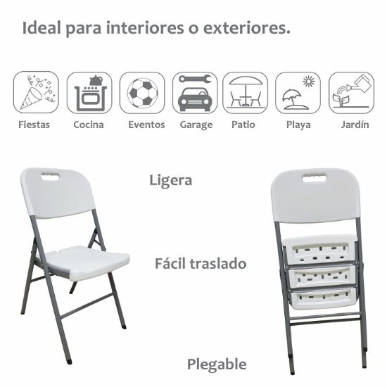 Imagen de 4 Sillas Plegable de Plástico