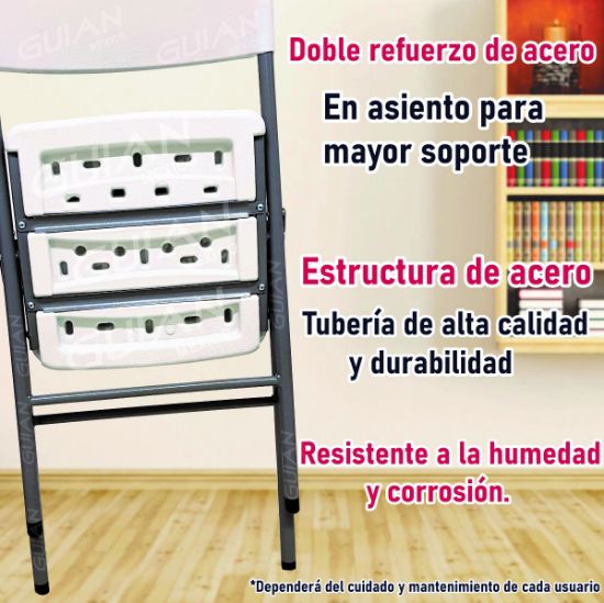 Imagen de 4 Sillas Plegable de Plástico
