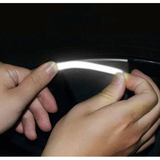 Imagen de Pegatina azul cinta reflectante llanta neumático coche tira advertencia seguridad rueda moto bici