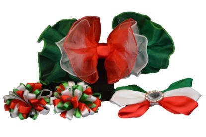 Imagen de moños  mexicanos tricolores 16 de septiembre 20 de noviembre  paquete 1