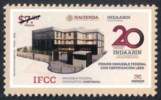 Imagen de Timbre postal: 20 años del Instituto de Administración y Avalúos de Bienes Nacionales (INDAABIN)