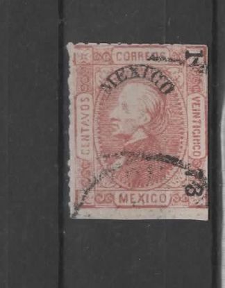 Imagen de HIDALGO 1873 GARBANCITO 25 C ROJO DISTRITO MEXICO