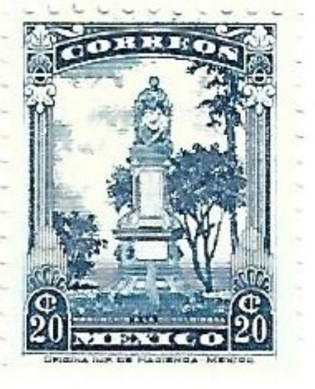Imagen de ESTAMPILLA MONUMENTO 20C A JOSEFA ORTIZ DE DOMINGUEZ PERF. MNH 1934