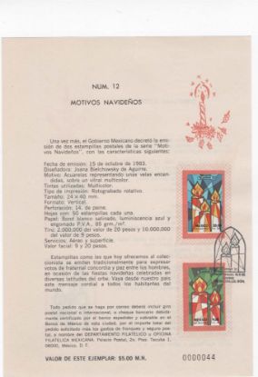 Imagen de HOJA CARNET ESTAMPILLAS DE NAVIDAD 1983 VELAS
