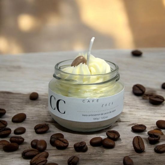 Imagen de Vela Artesanal y Aromática – Café y Coco 100g