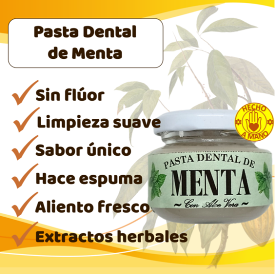 Imagen de Pasta Dental Artesanal de Menta y sin Flúor (50 g)