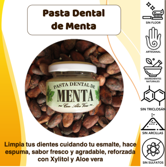Imagen de Pasta Dental Artesanal de Menta y sin Flúor (50 g)