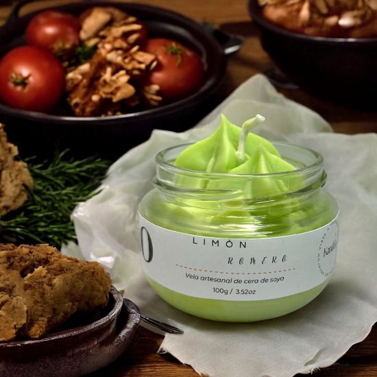 Imagen de Vela Artesanal y Aromática – Limón y Romero 100g