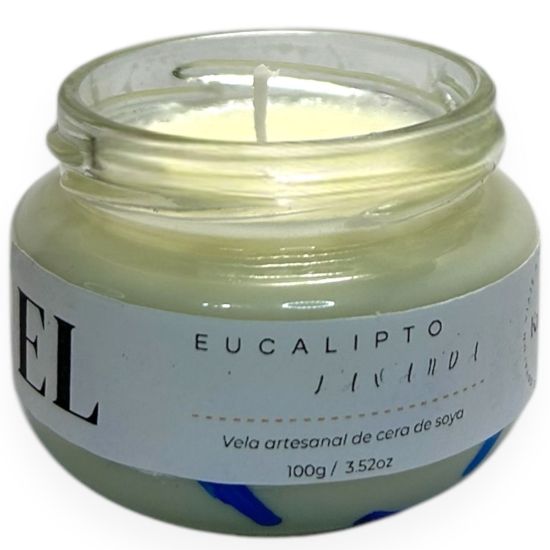 Imagen de Vela Artesanal y Aromática – Eucalipto y Lavanda 100g