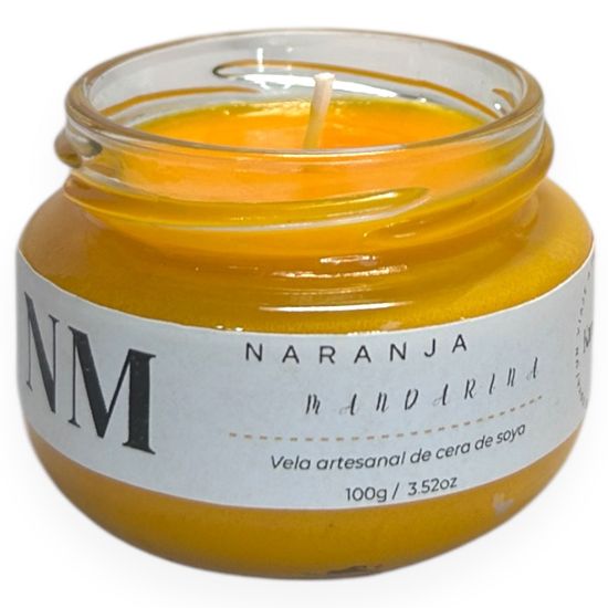 Imagen de Vela Artesanal y Aromática – Naranja y Mandarina 100g