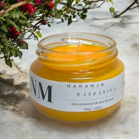 Imagen de Vela Artesanal y Aromática – Naranja y Mandarina 100g