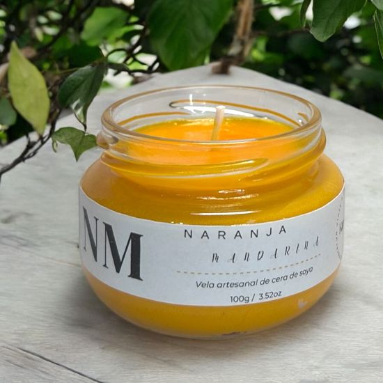 Imagen de Vela Artesanal y Aromática – Naranja y Mandarina 100g