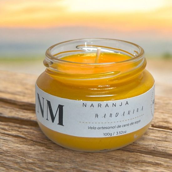 Imagen de Vela Artesanal y Aromática – Naranja y Mandarina 100g